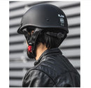 ILM Motorcycle Half Helmet 205V: Matte Black - DOT Certified-12