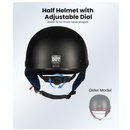 ILM Motorcycle Half Helmet 205V: Matte Black - DOT Certified-4