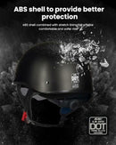 ILM Motorcycle Half Helmet 205V: Matte Black - DOT Certified-7