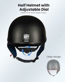 ILM Motorcycle Half Helmet 205V: Matte Black - DOT Certified-8