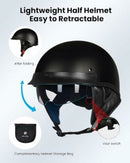 ILM Motorcycle Half Helmet 205V: Matte Black - DOT Certified-9