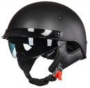 ILM Motorcycle Half Helmet 205V: Matte Black - DOT Certified-10