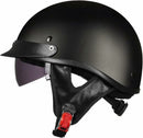 ILM Motorcycle Half Helmet 205V: Matte Black - DOT Certified-1