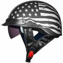 ILM Motorcycle Half Helmet 205V: Patriotic Flag - DOT Certified-1