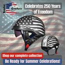 ILM Motorcycle Half Helmet 205V: Patriotic Flag - DOT Certified-4