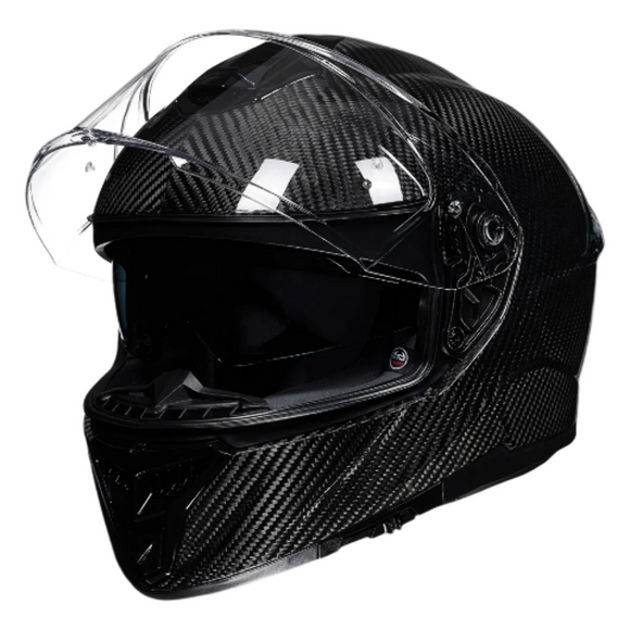 ILM Motorcycle Full Face Helmet 861C: Carbon Black - Lightweight, Carbon Fiber, Dual Visor - DOT Certified