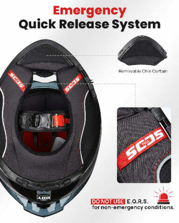 ILM Motorcycle Full Face Helmet 861C: Carbon Black - Lightweight, Carbon Fiber, Dual Visor - DOT Certified