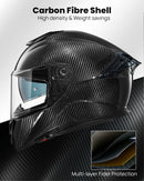 ILM Motorcycle Full Face Helmet 861C: Carbon Black - Lightweight, Carbon Fiber, Dual Visor - DOT Certified-6