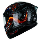 ILM Motorcycle Full Face Helmet 861C: The Night Orange - Lightweight, Carbon Fiber, Dual Visor - DOT Certified-2