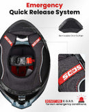 ILM Motorcycle Full Face Helmet 861C: The Night Orange - Lightweight, Carbon Fiber, Dual Visor - DOT Certified-5