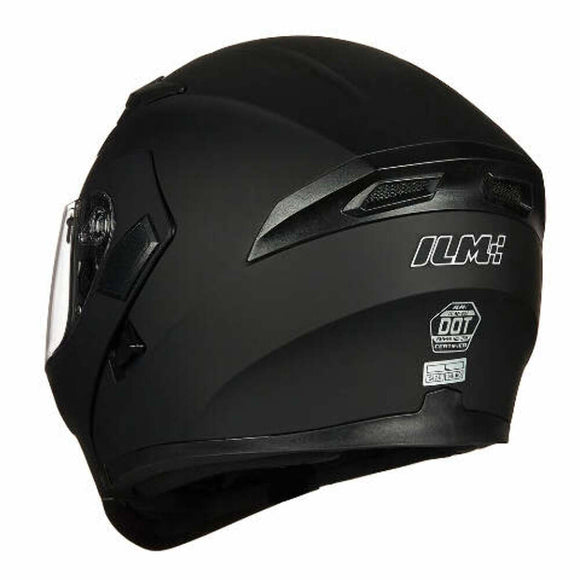 ILM Motorcycle Dual Visor Flip-Up Modular Full Face Helmet