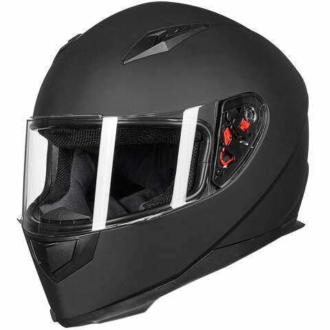 ILM Full Face Motorcycle Street Bike Helmet with Neck Scarf + 2 Visors JK313