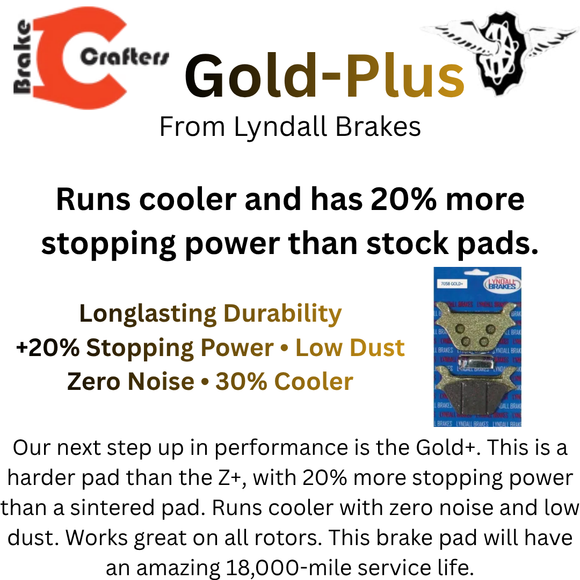 Lyndall Brakes Gold Plus Racing Brake Pads Front & Rear 7195-G Harley Davidson