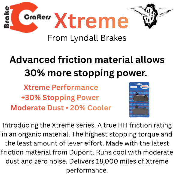 Lyndall Brakes Gold Plus Racing Brake Pads Front & Rear 7195-G Harley Davidson