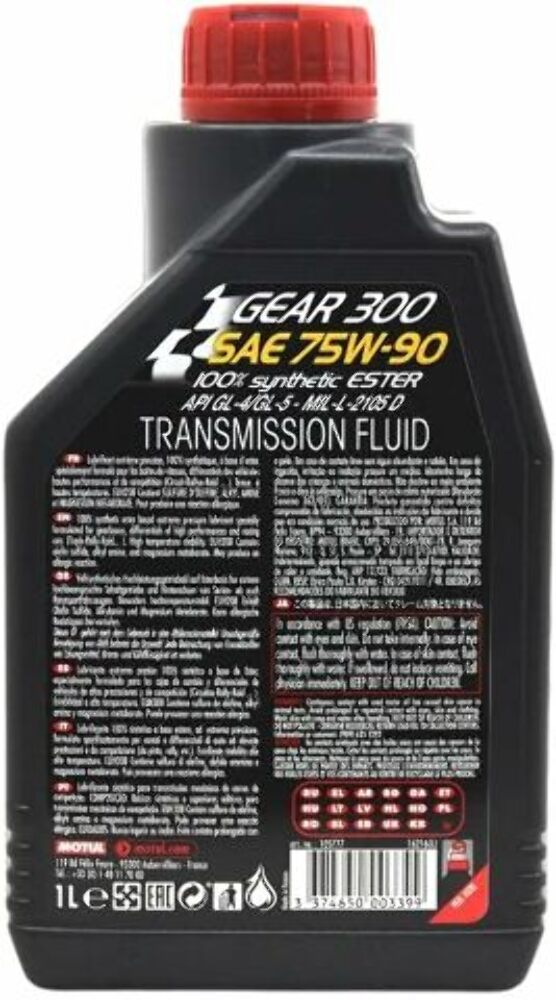 Motul Gear 300 75W90 100% Ester Synthetic Gear Oil - 1 Liter 105777 317811