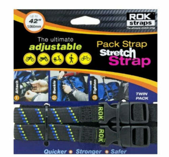 Rok Straps Adjustable Pack Strap Stretch Strap Twin Pack - 42" length