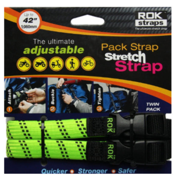 Rok Straps Adjustable Pack Strap Stretch Strap Twin Pack - 42" length