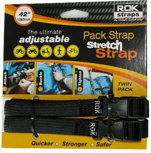 Rok Straps Adjustable Pack Strap Stretch Strap Twin Pack - 42" length
