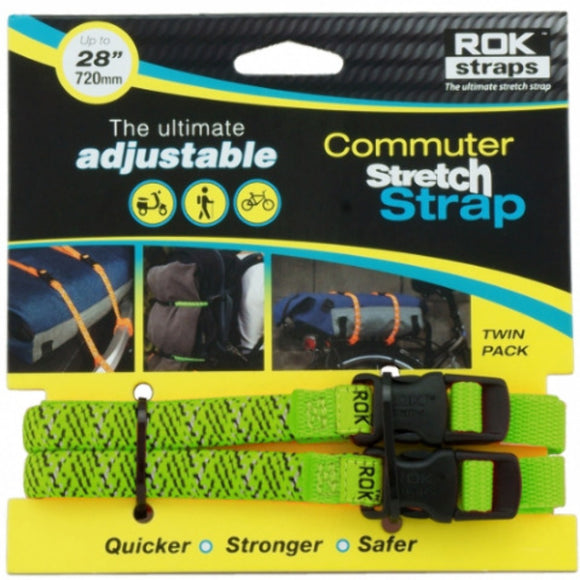 Rok Straps Adjustable Commuter Stretch Strap Twin Pack - 28" length