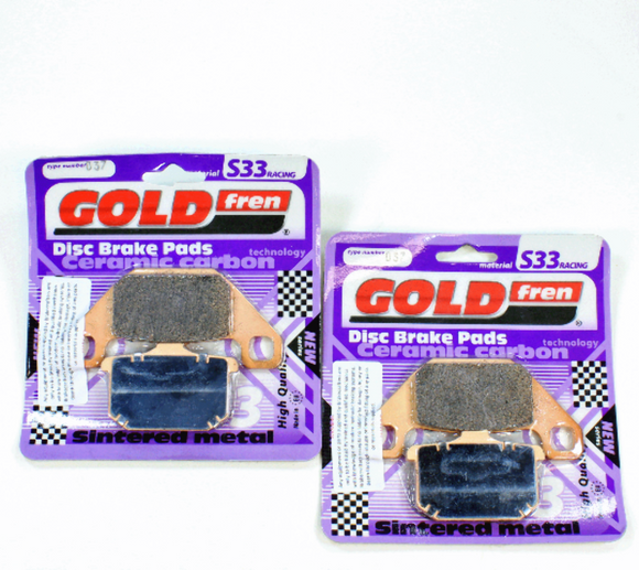Brake Pad Set GoldFren S33-037 for 87-99 Kawasaki VN1500A VULCAN Front Rear 2 Pr EBC FA85