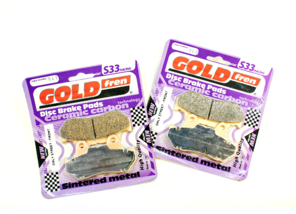 Brake Pad Set GoldFren Racing Front S33-049 EBC Equiv FA69/2 for 2 calipers
