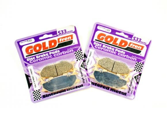 Brake Pad Set Racing GoldFren S33-099 Front 2 Pr EBC Equiv FA199