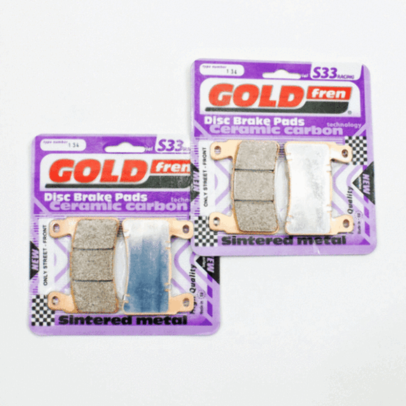 Brake Pad Set Racing for Both Front Calipers GoldFren S33-134 EBC Equiv FA296