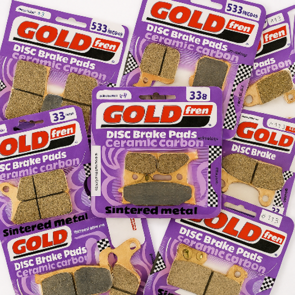 Brake Pad Set for 2 Front + 1 Rear GoldFren S33-134/S33-021 EBC FA296/FA174
