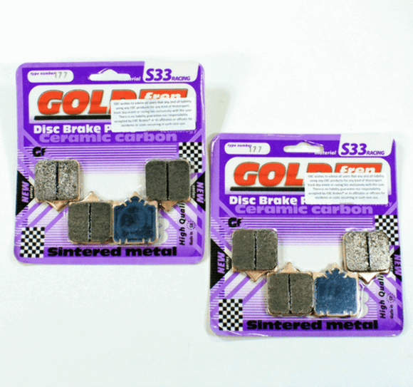 Brake Pad Set GoldFren S33-177 EBC Equiv FA322/4HH Front for 2 Calipers