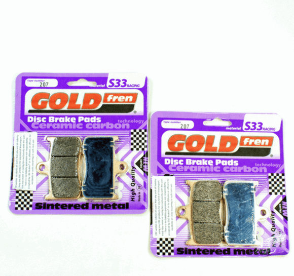 Brake Pad Set Racing Front GoldFren S33-207 EBC Eq FA347HH for 2 frt calipers