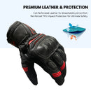 Journey Tech-Vent Premium Leather Men's Breathable Touchscreen Motorcycle Gloves-3