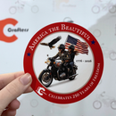 BrakeCrafters "America The Beautiful" Patriotic Sticker Waterproof - 4" x 4"-2