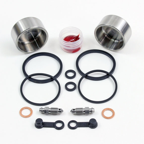 Brake Caliper Seal Kit with Stainless Piston for 2005-2006 Yamaha V Star 1100:XVS1100 Custom With Flames-Rear - for 1 Caliper