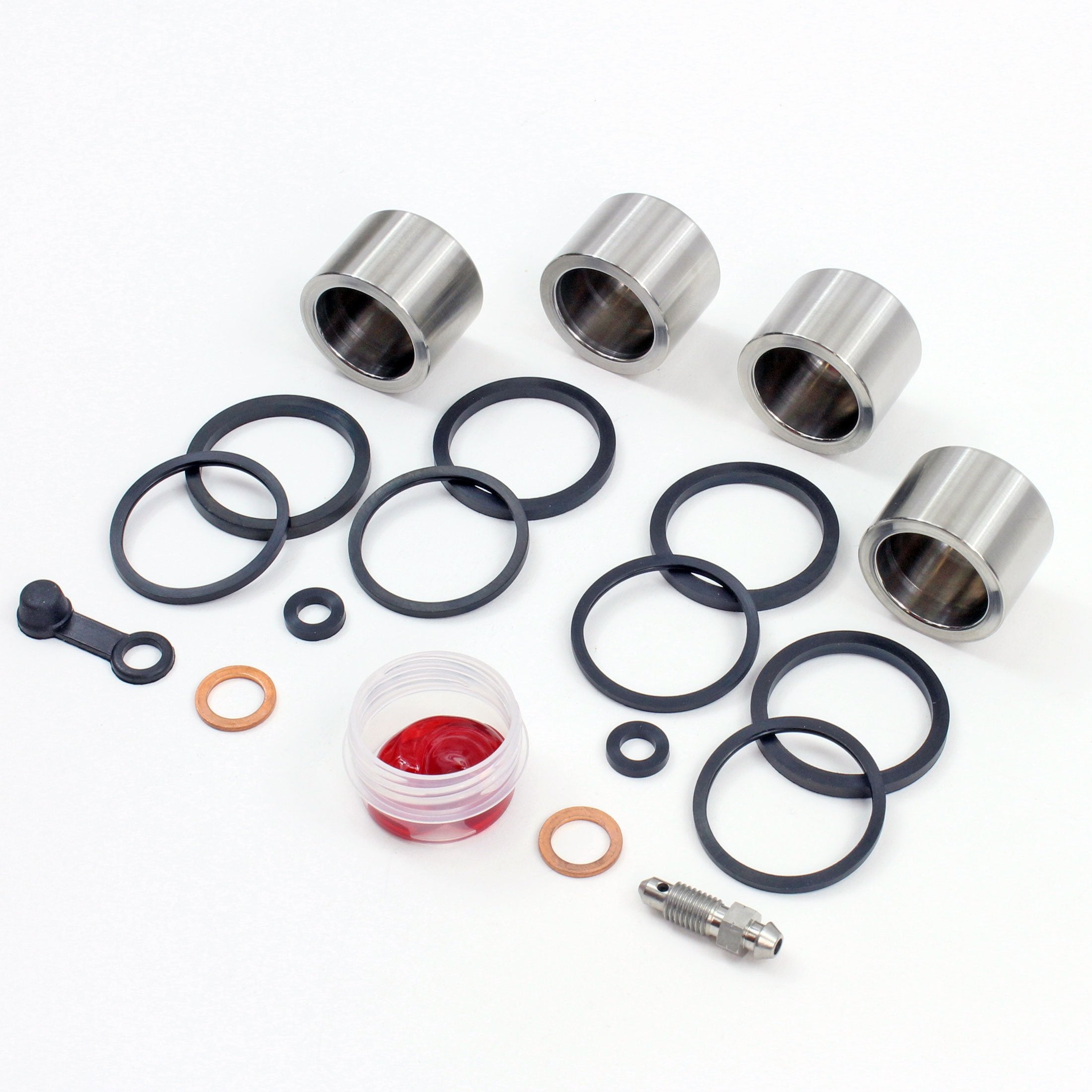 Brake Caliper Seal Kit with Stainless Piston for 2003-2004 Kawasaki ZZR600-Front - for 1 Caliper