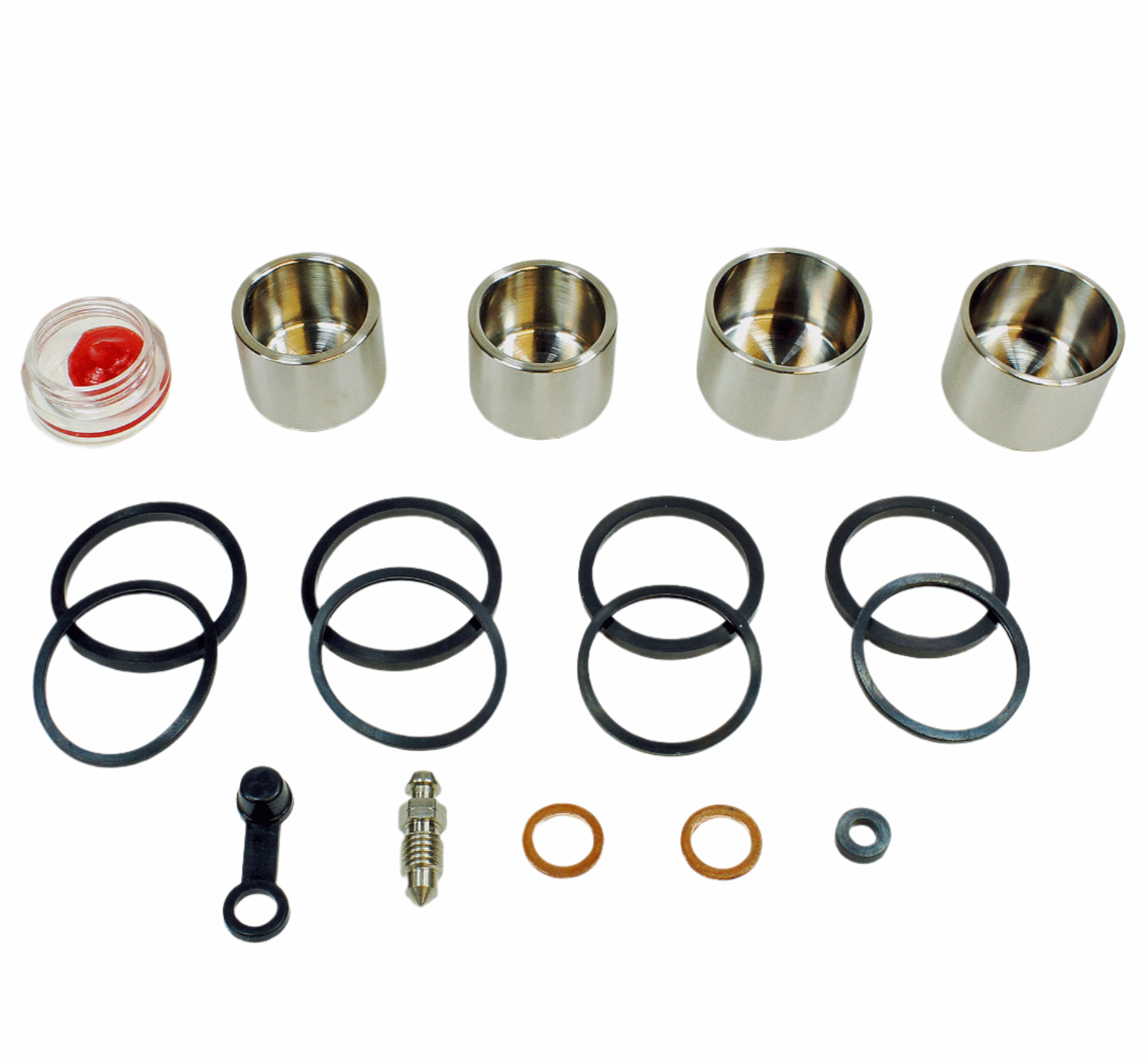 Brake Caliper Seal Kit with Stainless Piston for 2001-2006 Honda CBR600F4i-Front - for 1 Caliper