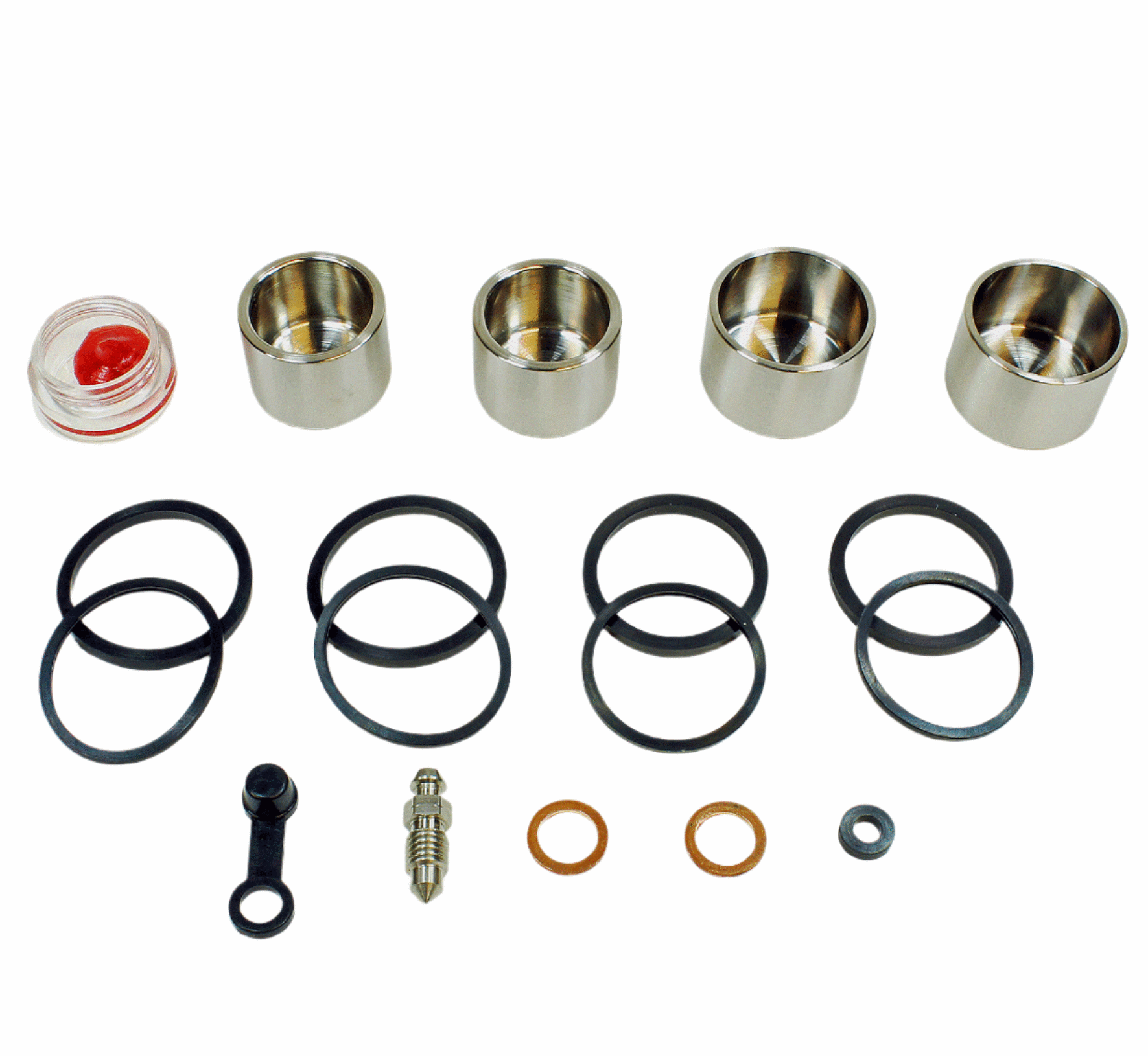 Brake Caliper Seal Kit with Stainless Piston for 1999-2000 Honda CBR600F4-Front - for 1 Caliper