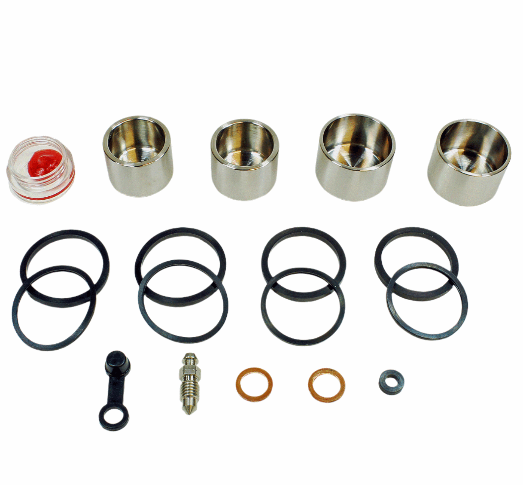 Brake Caliper Seal Kit with Stainless Piston for 2000-2006 Honda RVT1000R:RC51-Front - for 1 Caliper