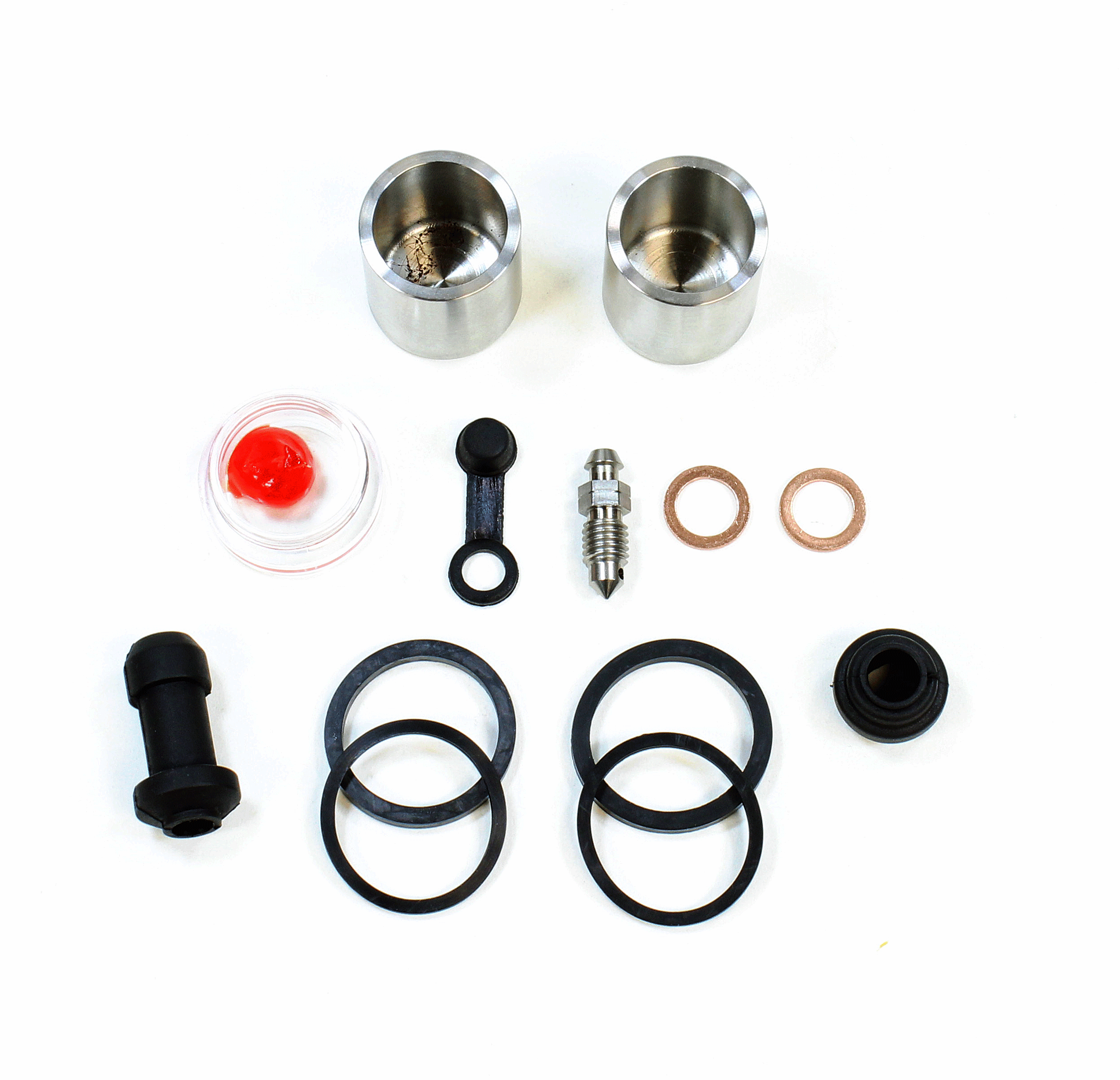 Brake Caliper Seal Kit with Stainless Piston for 1994-2007 Honda Shadow VLX 600:VT600CD Deluxe-Front - for 1 Caliper