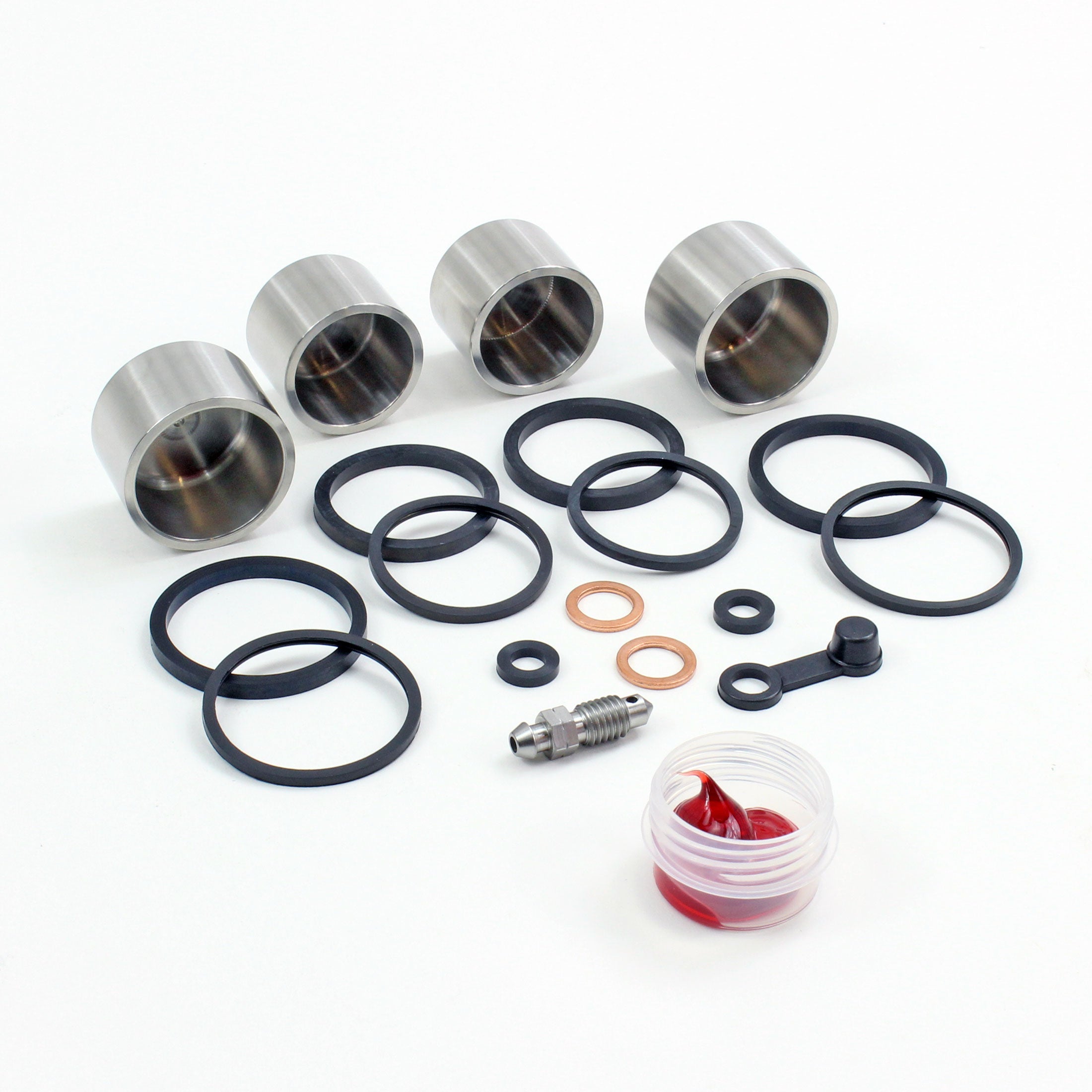 Brake Caliper Seal Kit with Stainless Piston for 2003 Yamaha Road Star:XV1600AS Midnight-Rear - for 1 Caliper