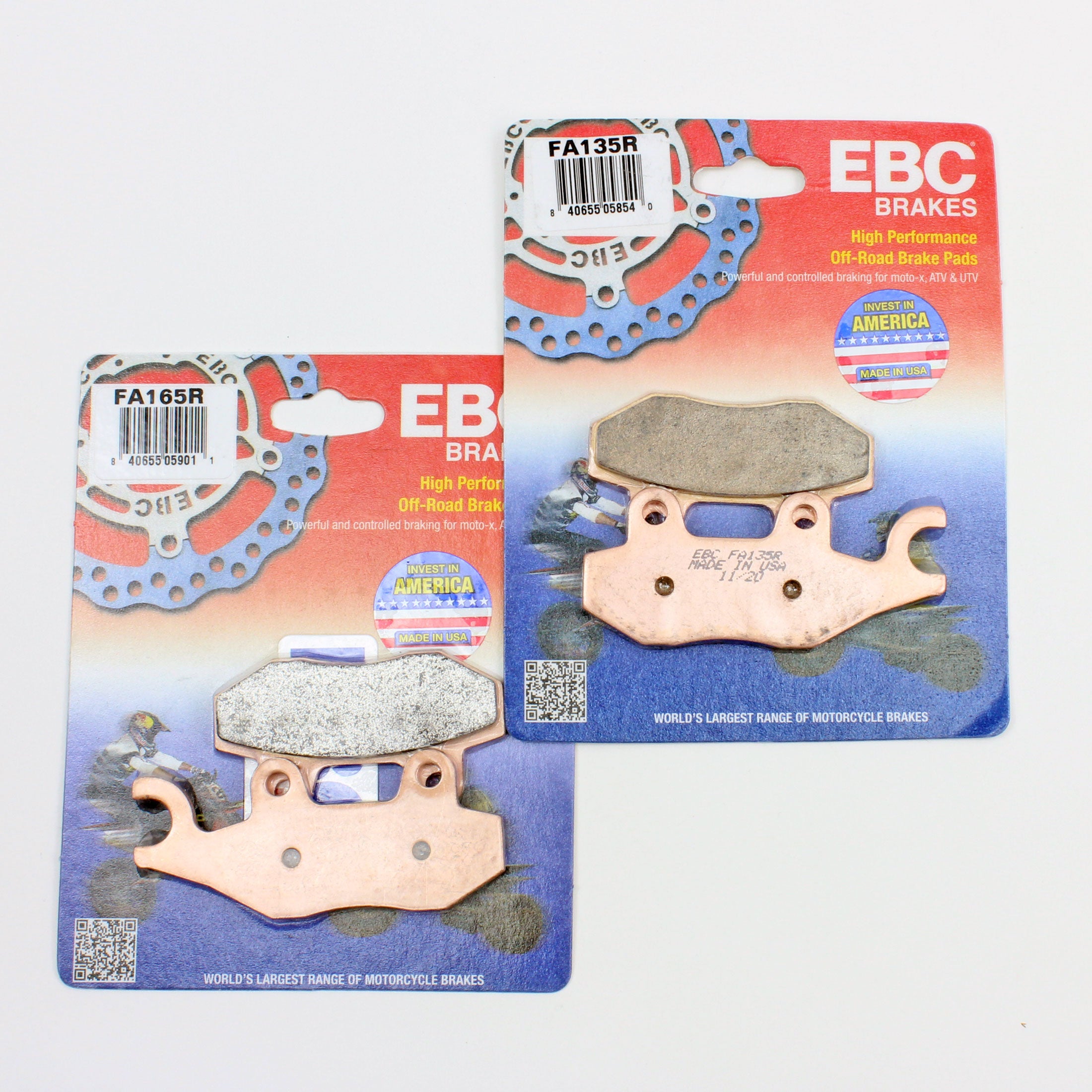 EBC FA135R + FA165R Series Sintered Front ATV Brake Pads Set-2 Pairs