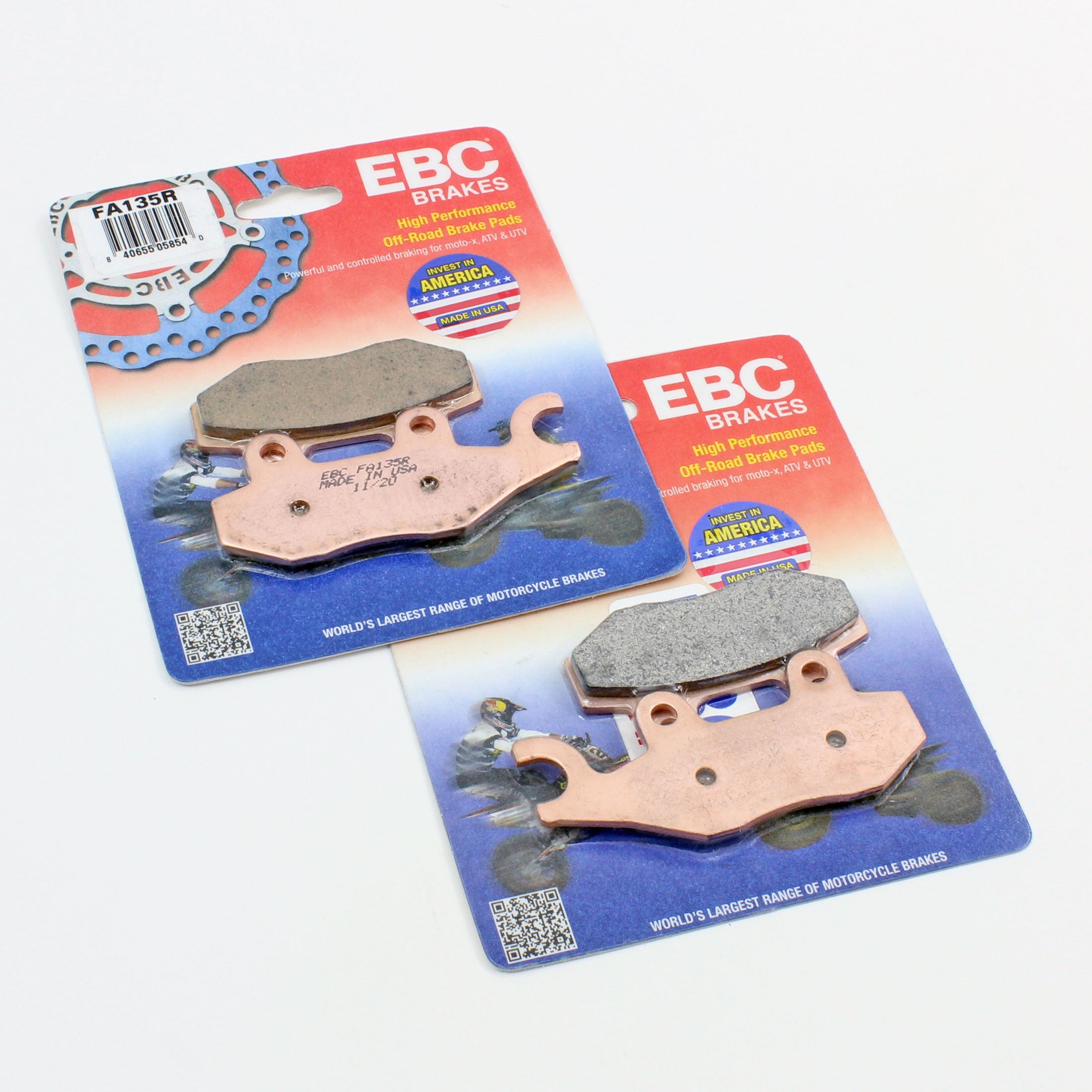 EBC FA135R + FA165R Series Sintered Front ATV Brake Pads Set-2 Pairs