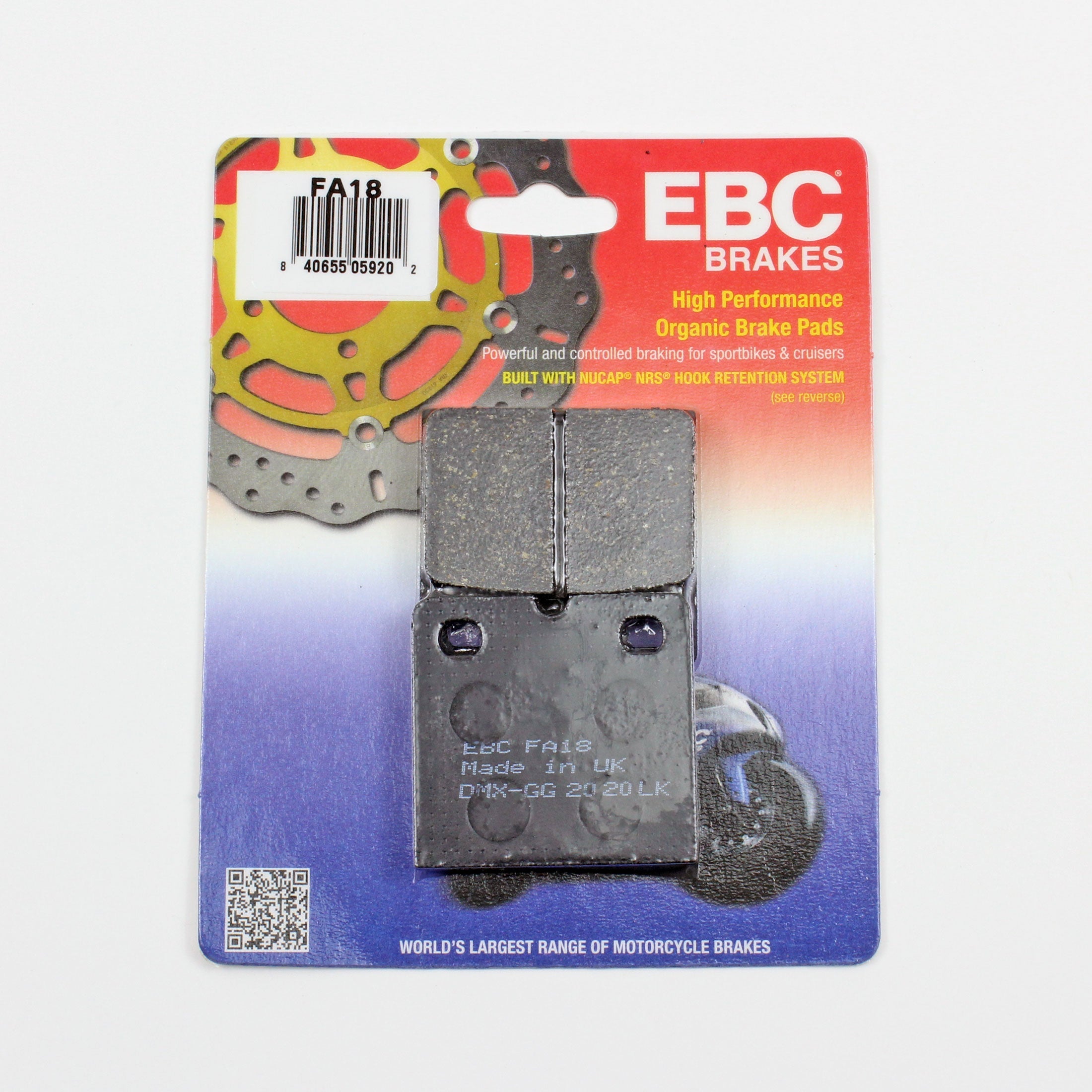 EBC Brake Pads Organic  for 2010-2013 Indian Chief:Classic-Front/Rear