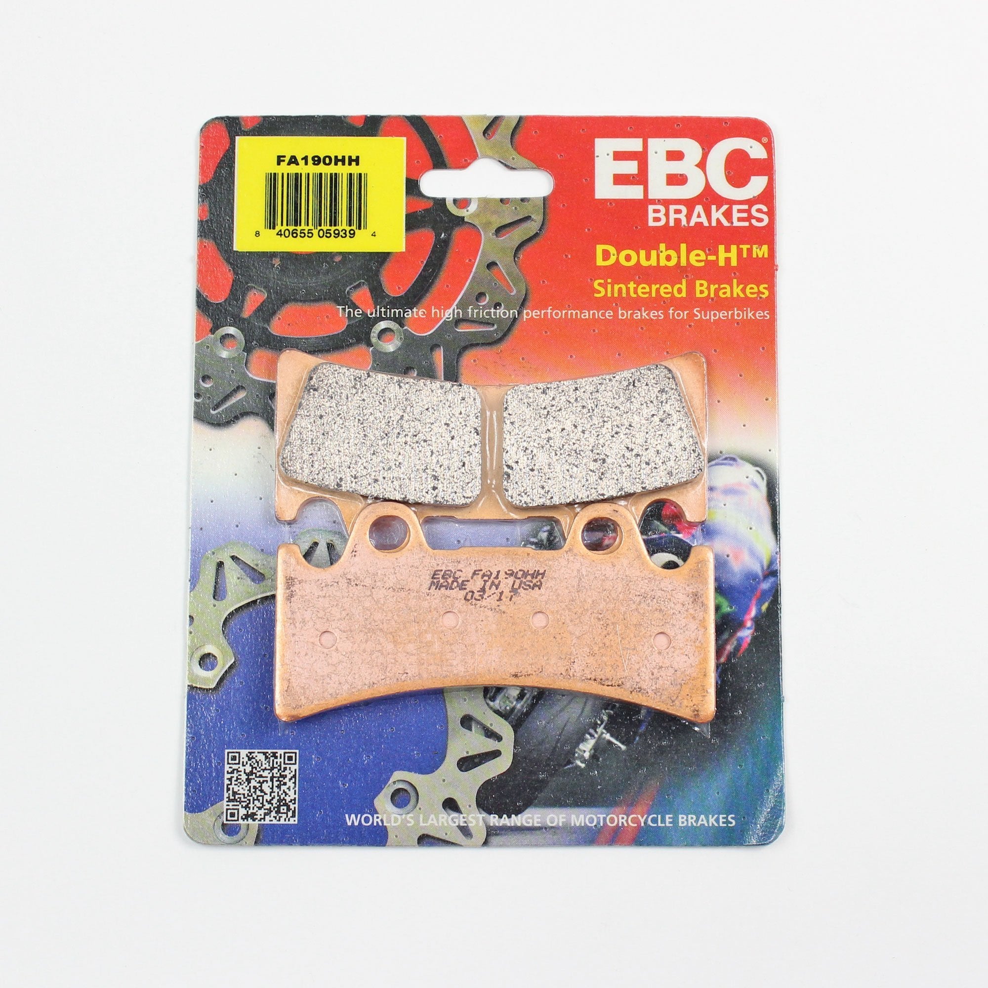 Brakecrafters Brake Pads EBC FA190HH Rated Sintered Brake Pads - 1 Pair