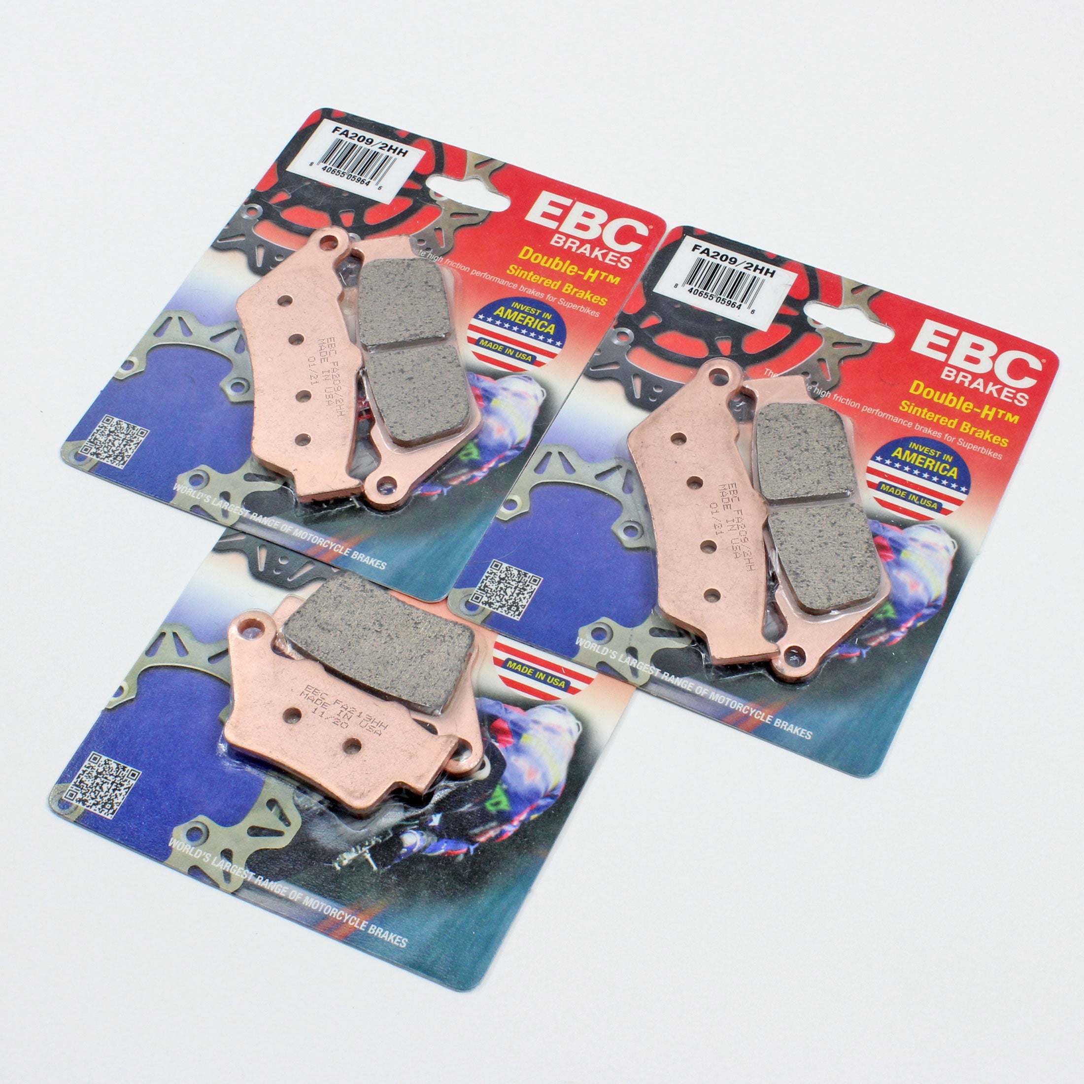 EBC Front & Rear Sintered Ducati Brake Pad Set  FA209/2HHx2 & FA213HHx1-3 Pair