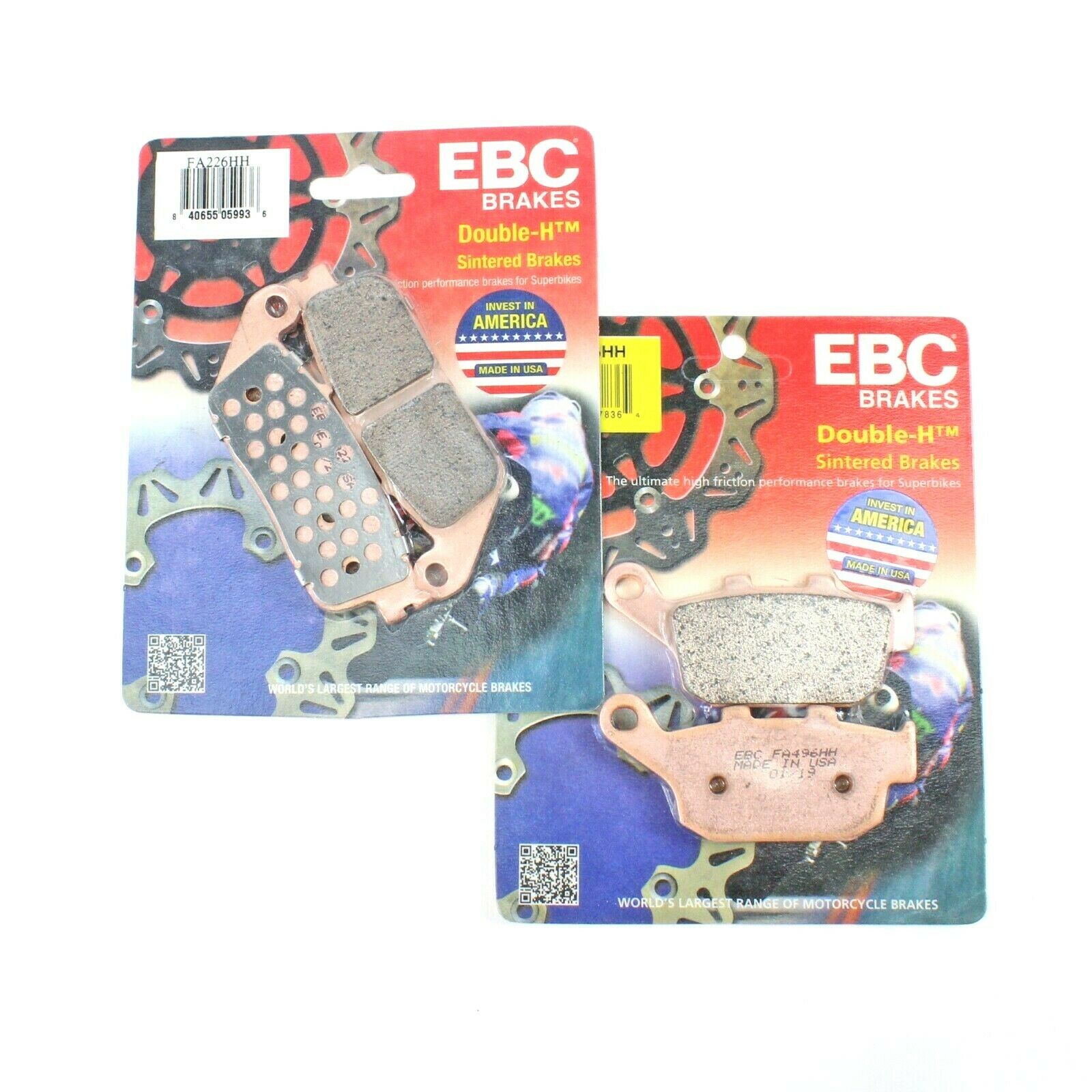 Front & Rear EBC FA226HHx1 & FA496HHx1 Sintered Brake Pads-2 Pair