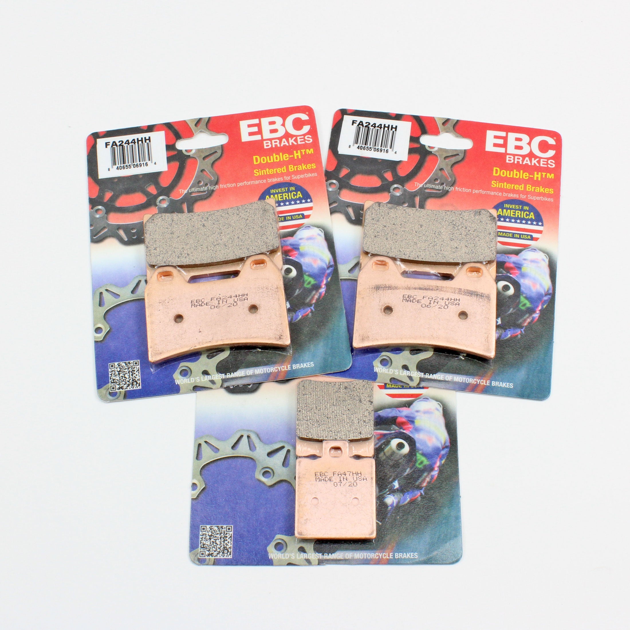 EBC Front & Rear Sintered Ducati Brake Pad Set  FA244HHx2 & FA47HHx1-3 Pair - 0