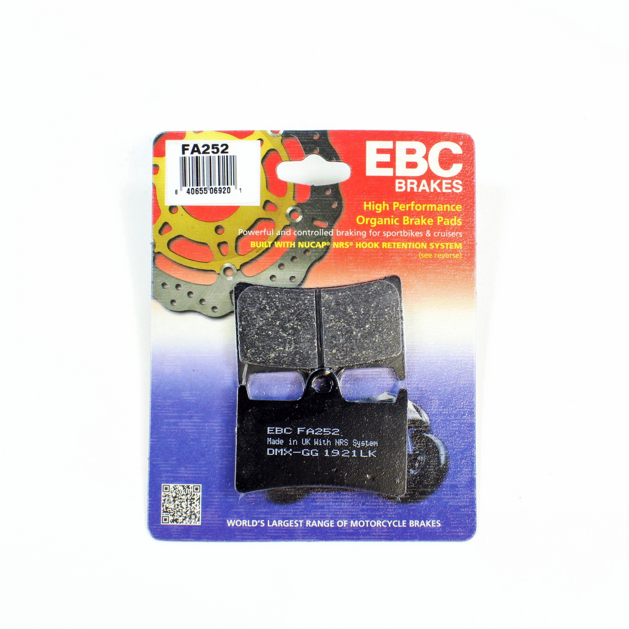 EBC Brake Pads Organic  for 2015-2016 Yamaha FJ09-Front