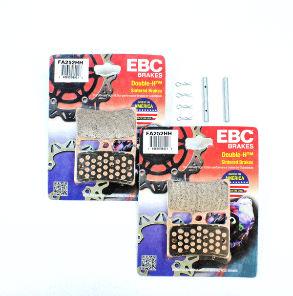 EBC Sintered Brake Pads with Pins for 2005-2006 Yamaha Road Star:XV1700PC Warrior With Flames-Front