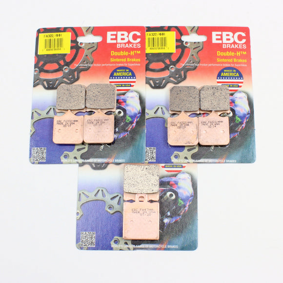 EBC Front & Rear Sintered Ducati Brake Pad Set  FA322/4HHx2 & FA47HHx1-3 Pair