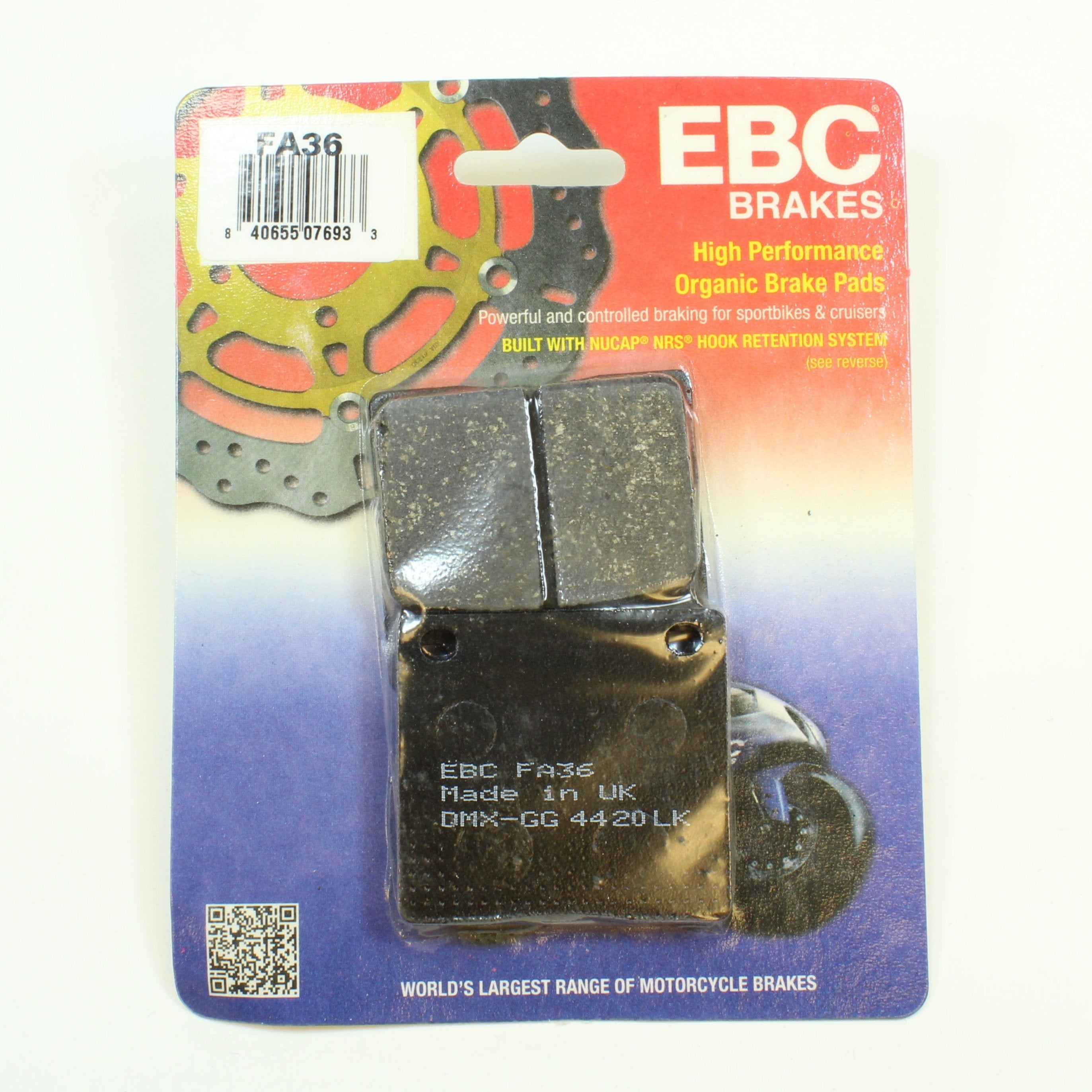 EBC Brake Pads Organic  for 2016-2018 Kawasaki Ninja ZX14R:ZX1400 ABS SE-Rear